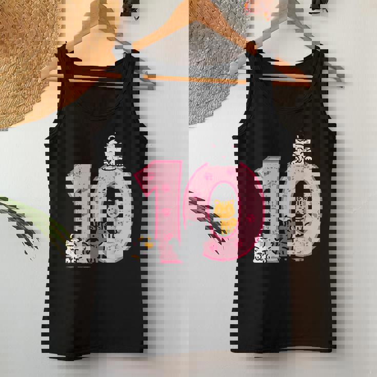 10Th Birthday Cats On Number 10 Kawaii Bday Kitten Girls Kid Women Tank Top Personalized Gifts