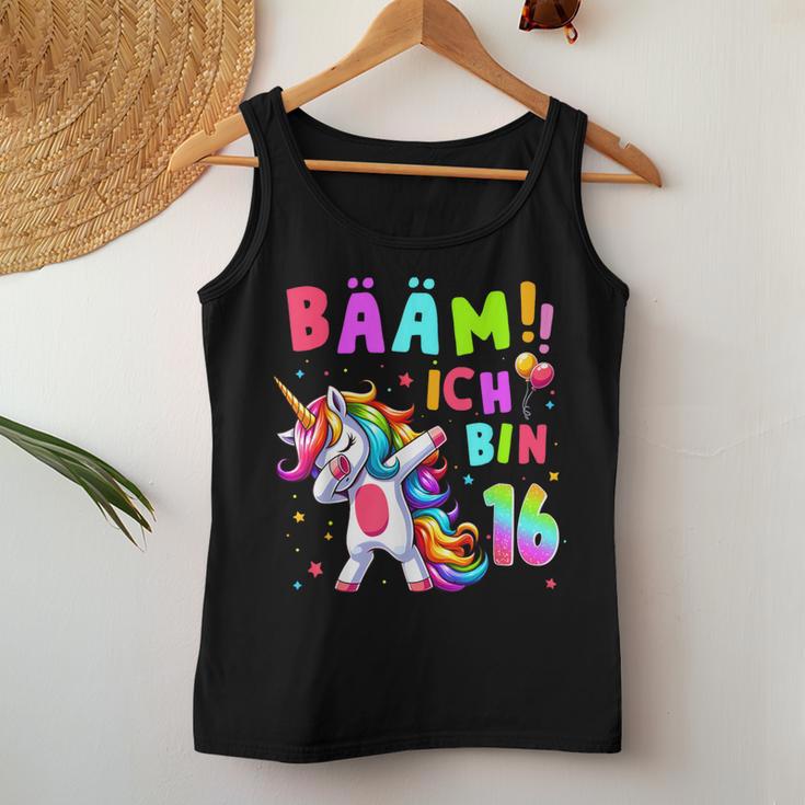 16Th Birthday Girl 16 Years Dancing Unicorn Tank Top Frauen Lustige Geschenke