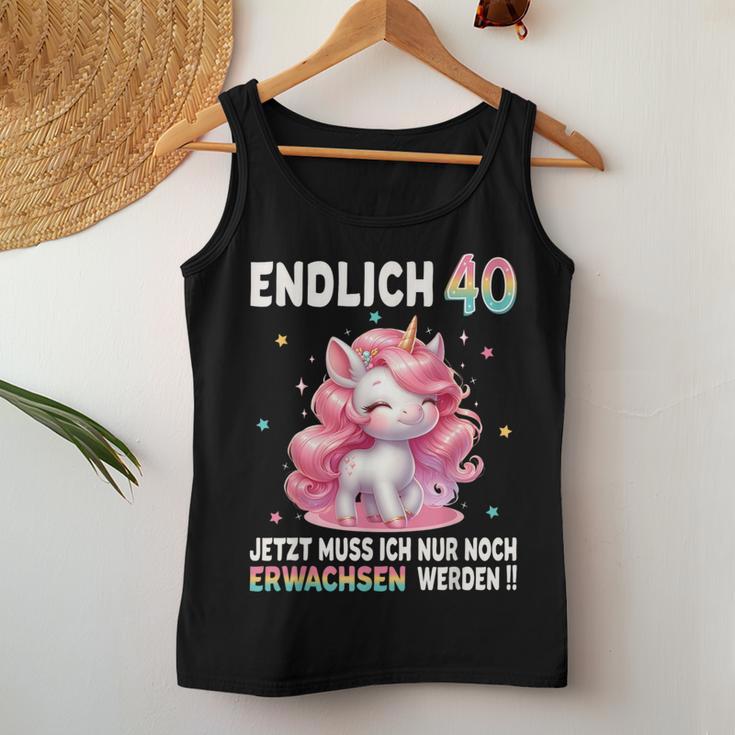 40Th Birthday Woman Party Outfit Unicorn Tank Top Frauen Lustige Geschenke