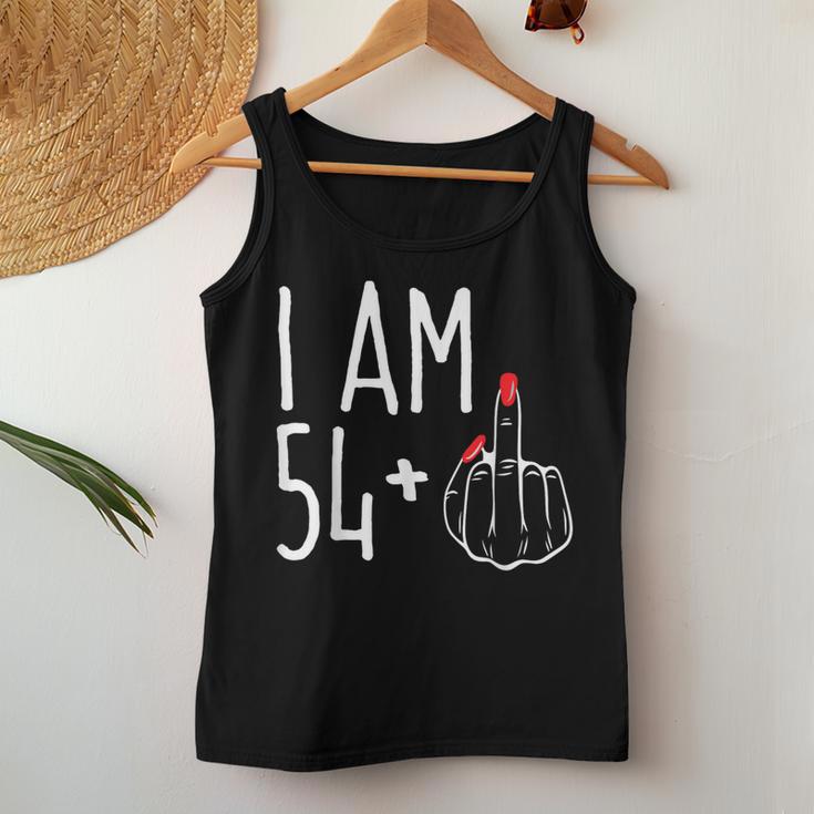 I Am 54 Plus 1 Middle Finger 55Th Women's Birthday Tank Top Frauen Lustige Geschenke