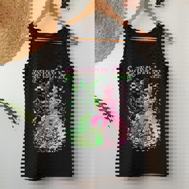 7Th Birthday Witch Pink And Green 7 Year Old Birthday Girls Women Tank Top Funny Gifts