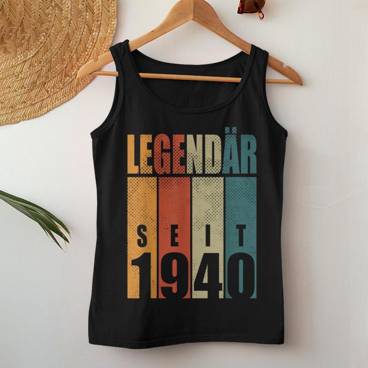 84Th Birthday Woman Man Legendary Since 1940 Tank Top Frauen Lustige Geschenke