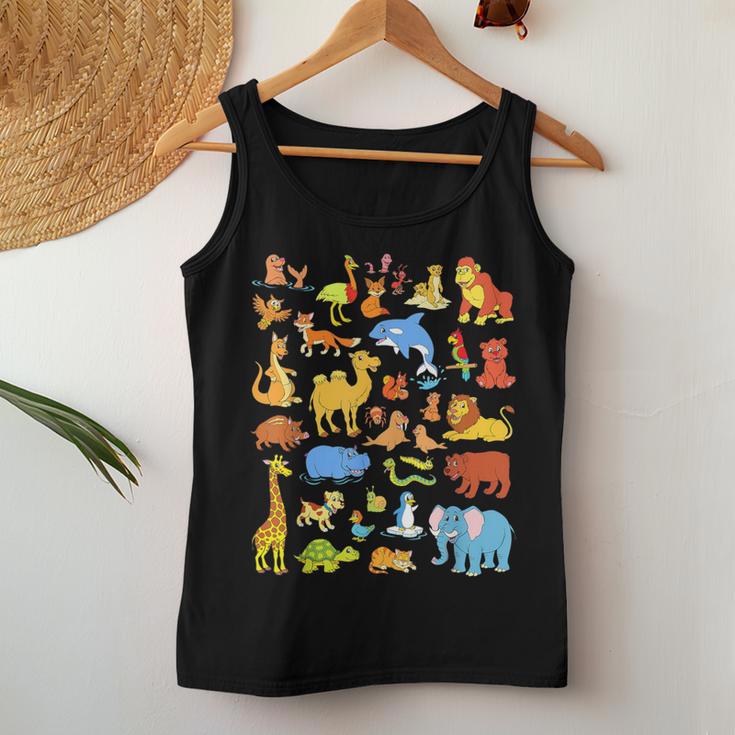 Animals Children With Many Animals Tank Top Frauen Lustige Geschenke