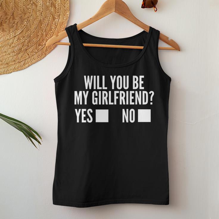 Ask Her Will You Be My Girlfriend Cutealentine's Day Tank Top Frauen Lustige Geschenke