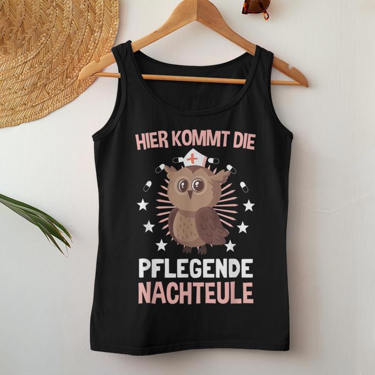 Care Night Owl With Owls Care And Altenpflege Tank Top Frauen Lustige Geschenke