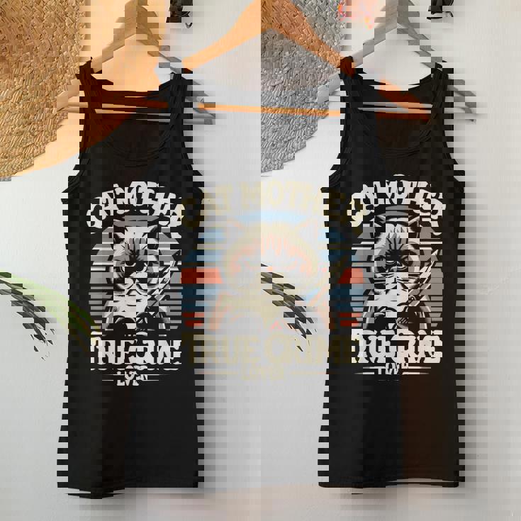 Cat Mother True Crime Lover Retro True Crime And Cats Camiseta sin mangas para mujer Regalos divertidos