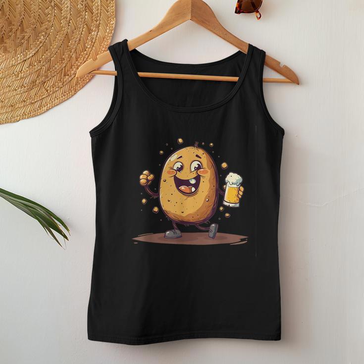 Cool Potato With Beer In Hand Costume Tank Top Frauen Lustige Geschenke