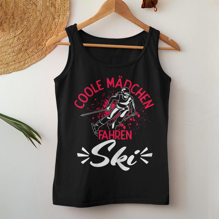 Coole Mädchen Fahren Ski Wintersport Skifahrerin Fan Tank Top Frauen Lustige Geschenke