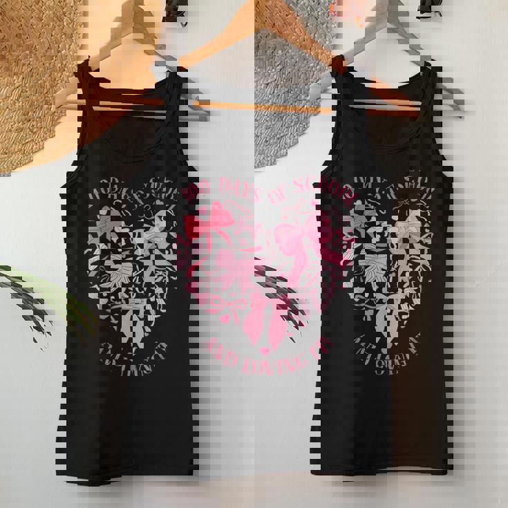 Coquette 100 Days Of School Loving It Pink Bow Girl Teacher Women Tank Top Personalized Gifts