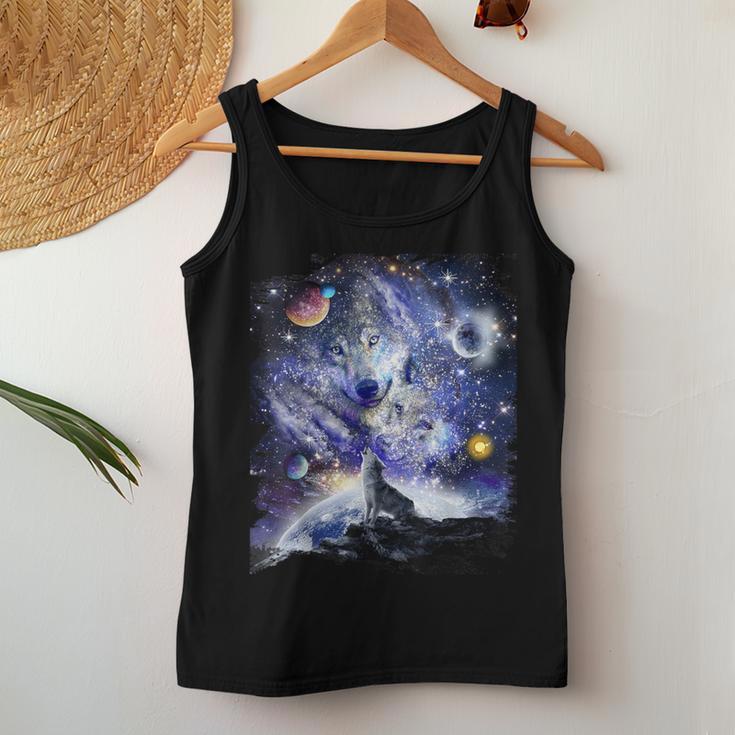 Cosmic Space Wolf Wolves Family Howling Constellation Tank Top Frauen Lustige Geschenke