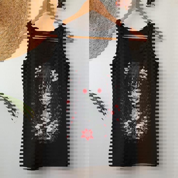 Creepy Kawaii Goth Girl Horror Anime Aesthetic Women Tank Top Personalized Gifts