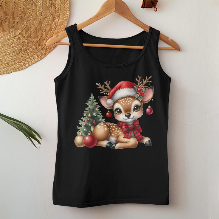 Deerintage Boho Christmas Winter Fawn Animal Tank Top Frauen Lustige Geschenke