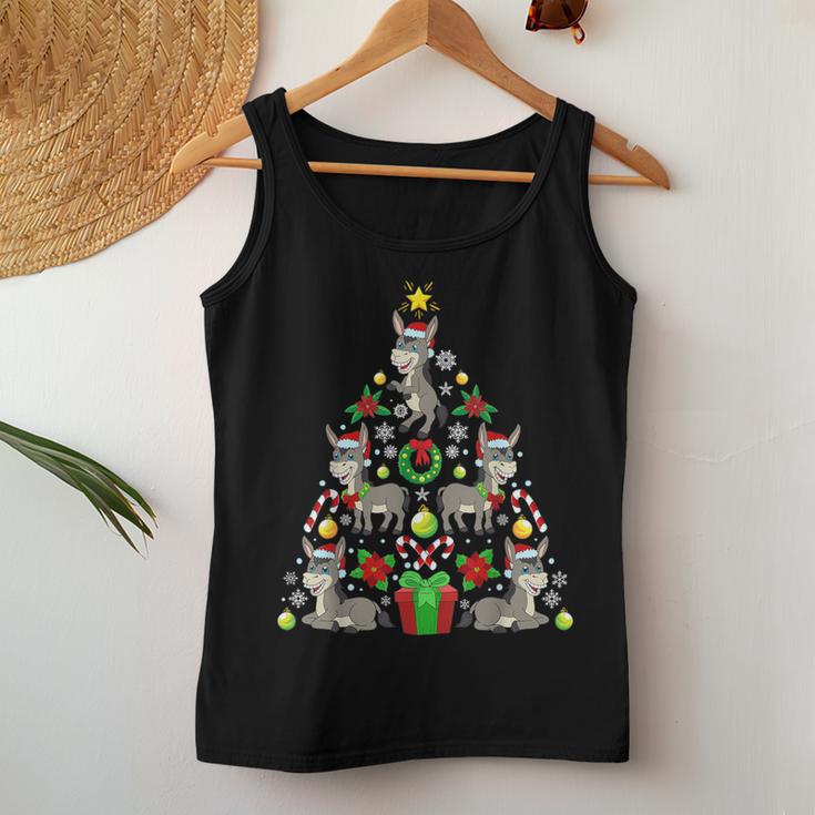 Donkey Christmas Tree Christmas Farmer Tank Top Frauen Lustige Geschenke