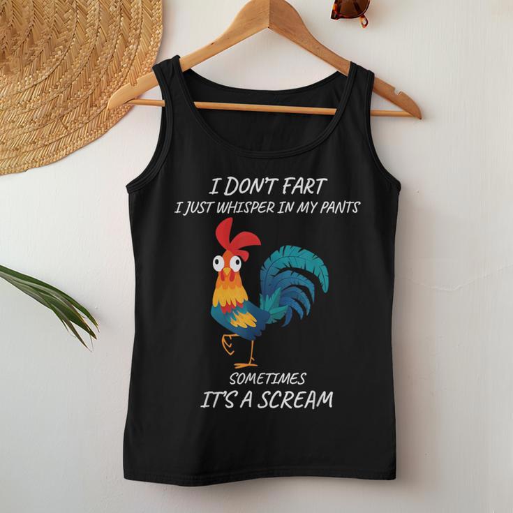 I Don't Fart I Just Whisper In My Pants Chicken Tank Top Frauen Lustige Geschenke