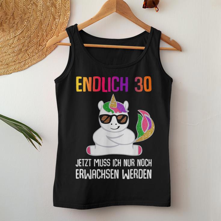 Endlich 30 Jetzt Muss Ich Nur Noch Erwachsen Women's Unicorn Tank Top Frauen Lustige Geschenke