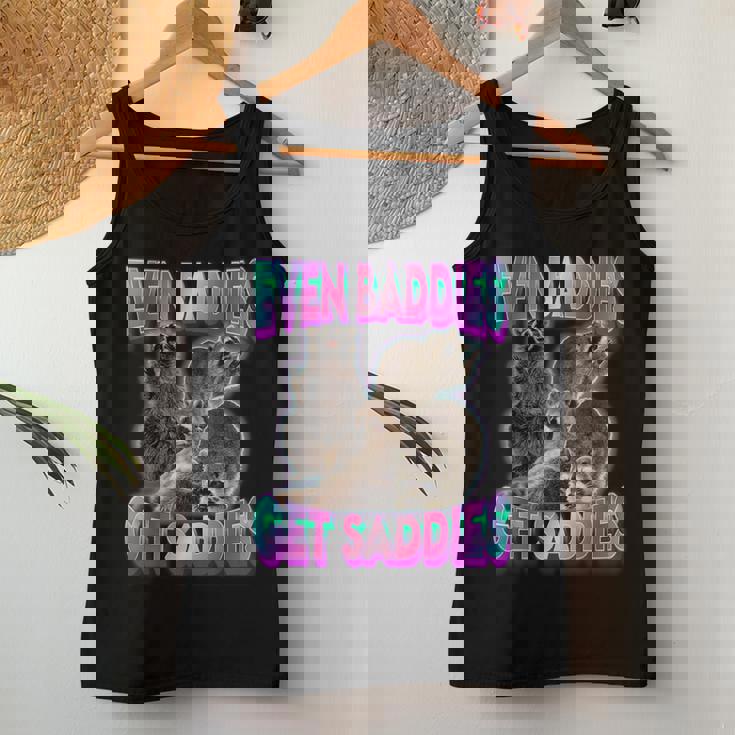 Even Baddies Get Saddies Raccoon Oddly Specific Meme Women Tank Top Unique Gifts