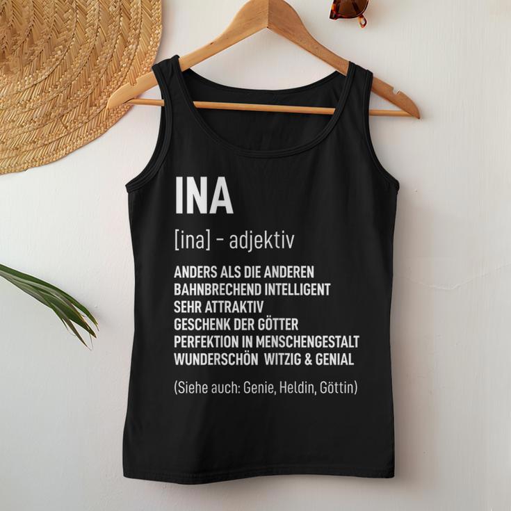 First Name Woman Saying Birthday Name Ina Tank Top Frauen Lustige Geschenke