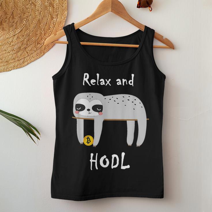 Bitcoin Krypto Sloth Hodl Tank Top Frauen Lustige Geschenke