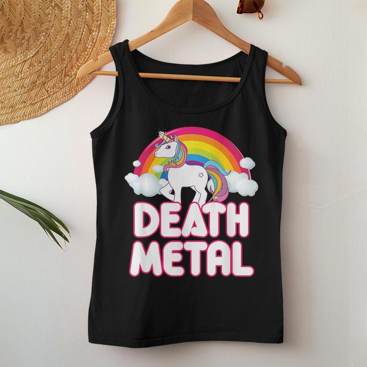 Death Metal Rainbow Unicorn Tank Top Frauen Lustige Geschenke