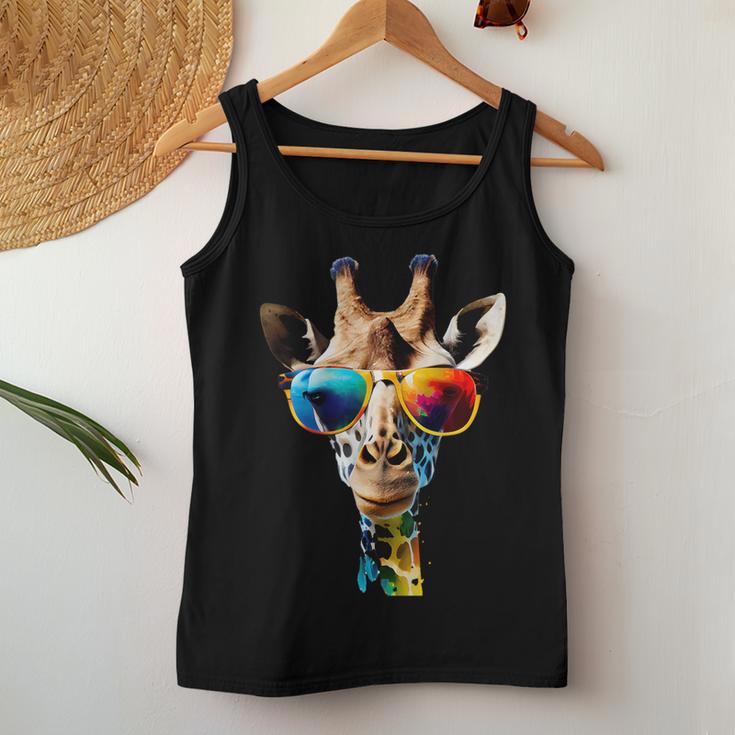 Giraffe With Sunglasses Tank Top Frauen Lustige Geschenke