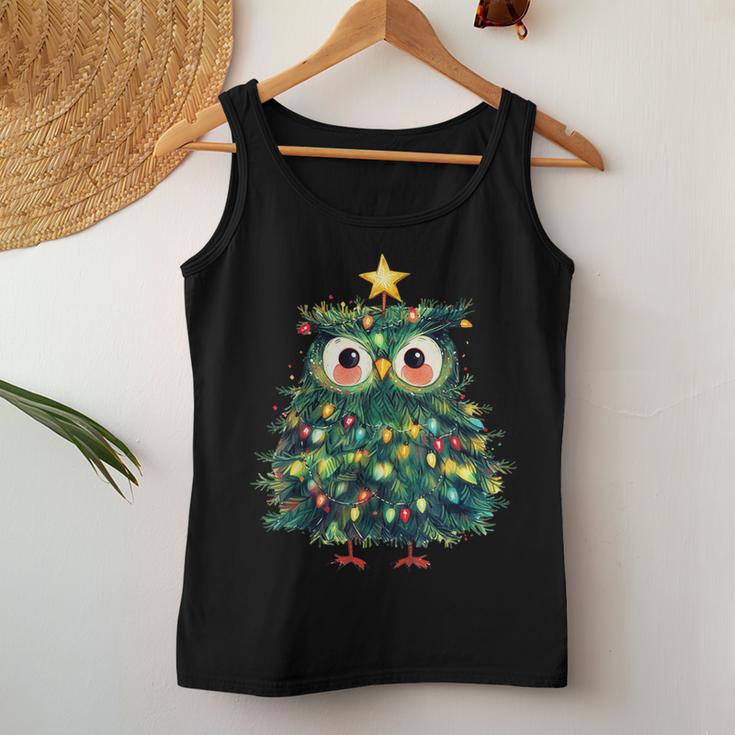 Girls Boys Owl Pyjamas Christmas Lights Tank Top Frauen Lustige Geschenke