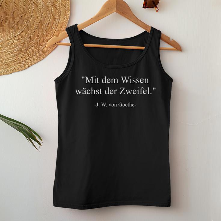 Goethe Quote Culture History Student Teacher Tank Top Frauen Lustige Geschenke