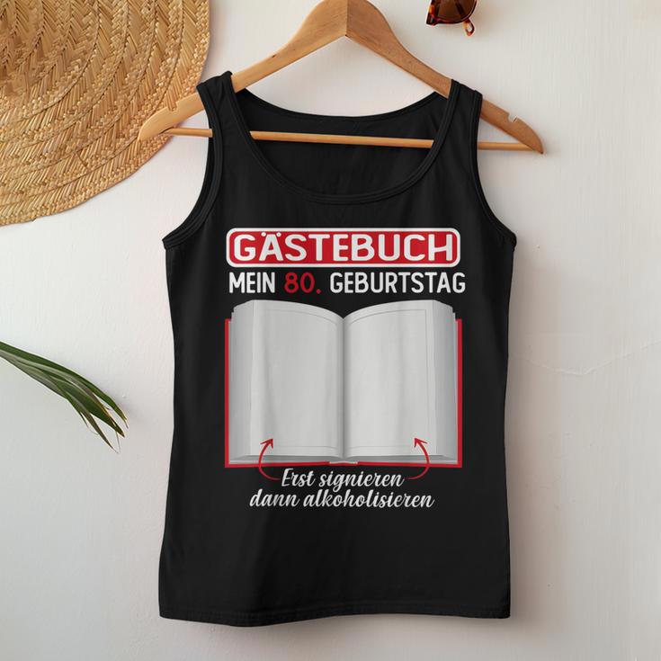 Guest Book 80Th Birthday Decoration Man Woman 80Th Birthday Tank Top Frauen Lustige Geschenke