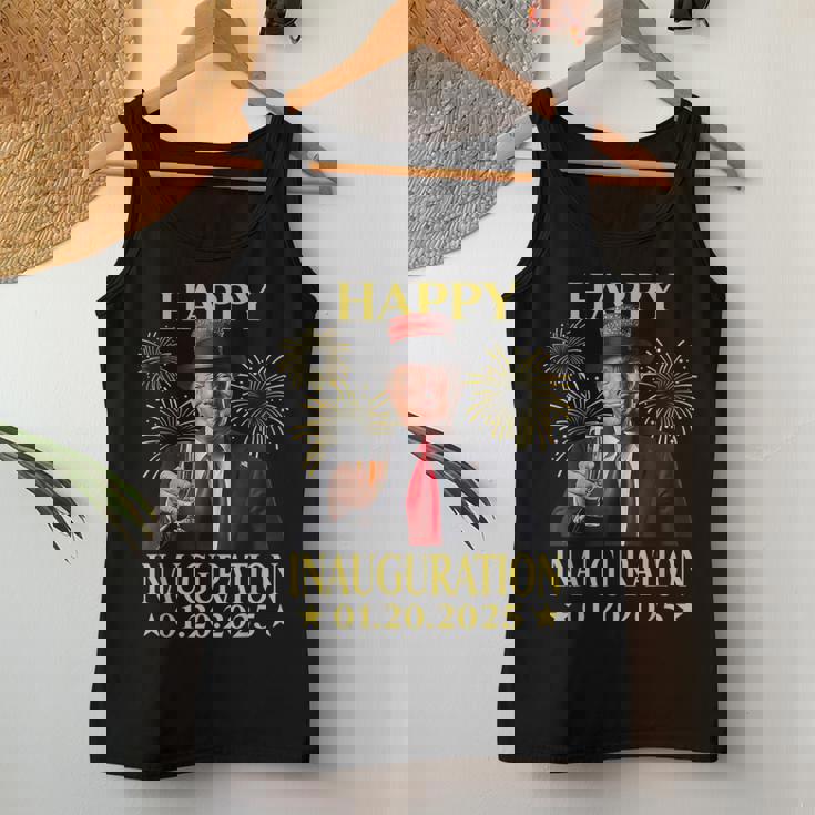 Happy Inauguration Day 2025 Trump Drink Wine Party Women Tank Top Unique Gifts