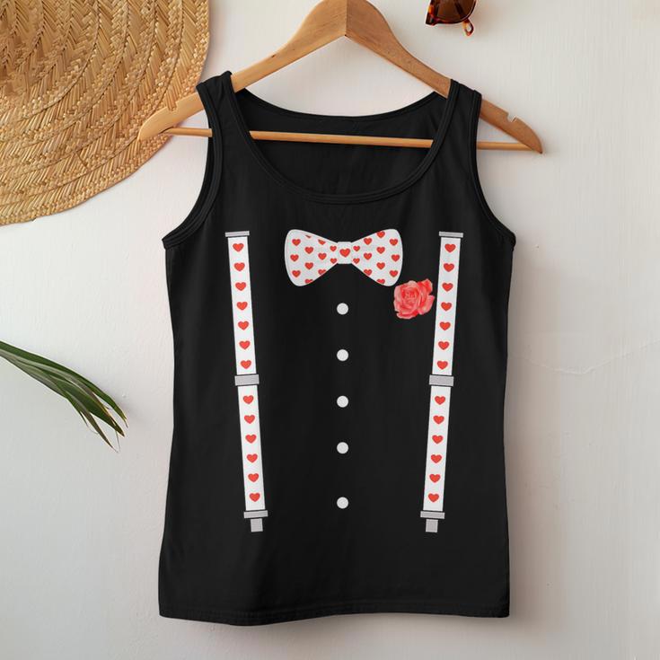 Heart Bow Tie & Bracesalentine's Day Costume Women's Tank Top Frauen Lustige Geschenke