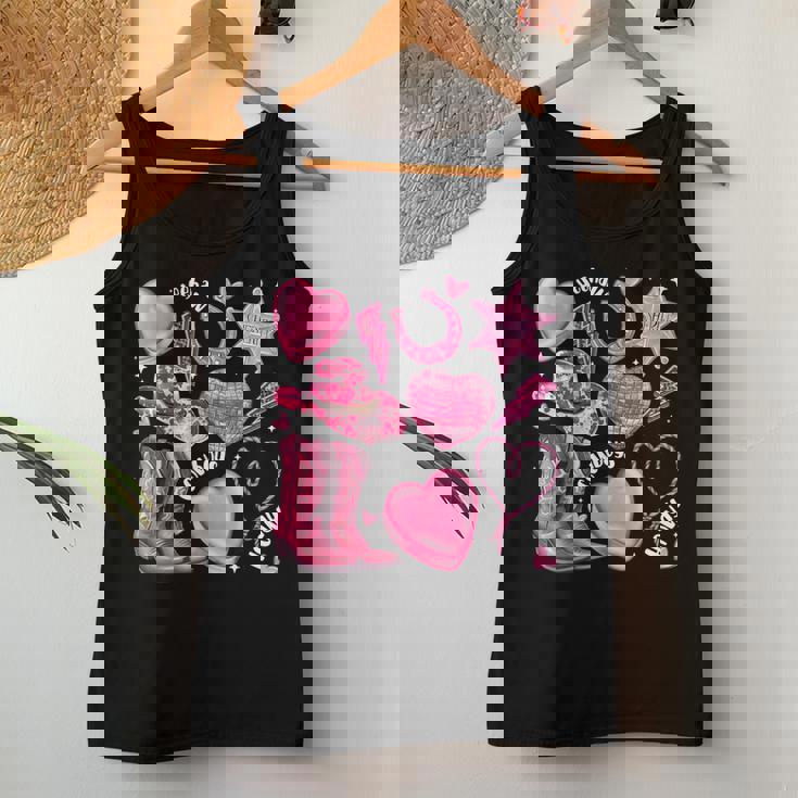 Howdy Valentine Day Western Cowgirl Xoxo Disco Heart Women Women Tank Top Personalized Gifts
