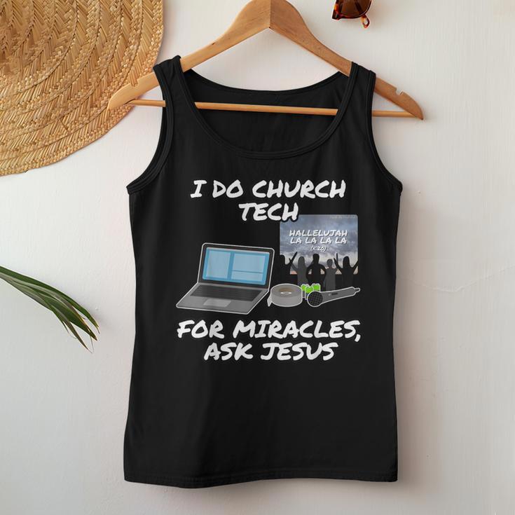 Ich Mache Church Tech Für Wunder Ask Jesus Christian Tank Top Frauen Lustige Geschenke