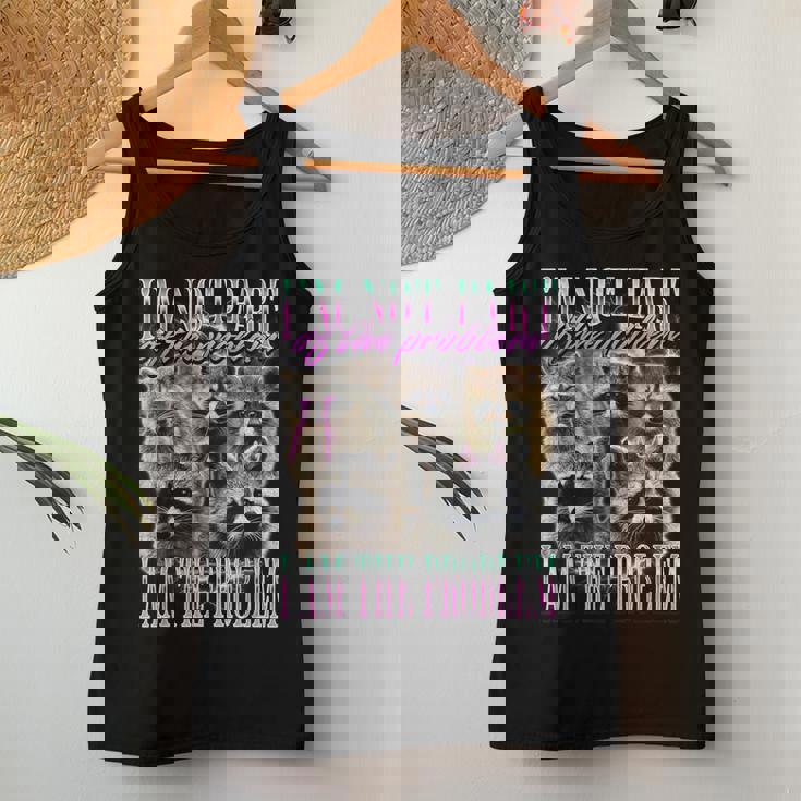 I'm Not Part Of The Problem Raccoon Meme Bootleg Women Tank Top Unique Gifts