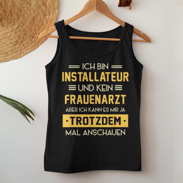 Installateur Kein Frauenarzt Slogan Plumber Tank Top Frauen Lustige Geschenke