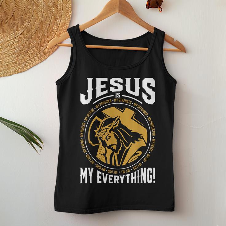 Jesus Is My All Christian God Tank Top Frauen Lustige Geschenke