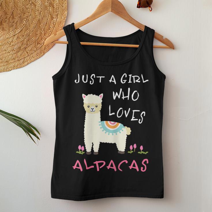 Just A Girl Who Loves Alpacas Alpacas Slogan Tank Top Frauen Lustige Geschenke