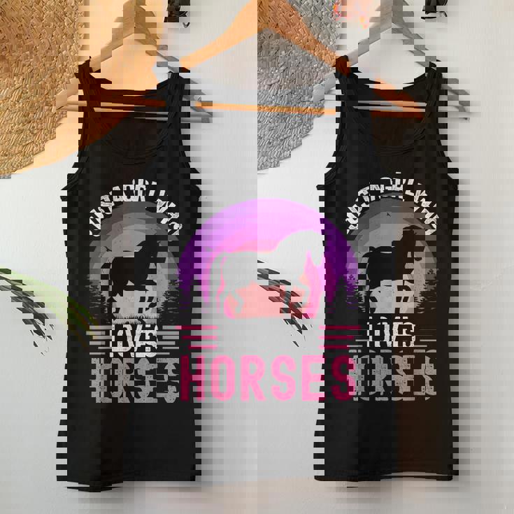 Just A Girl Who Loves Horses Retro Vintage Friesian Horse Women Tank Top Funny Gifts