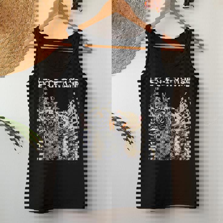 Let's Get Trashed Raccoon & Opossum Women Tank Top - Fun Night Out Unique Gifts