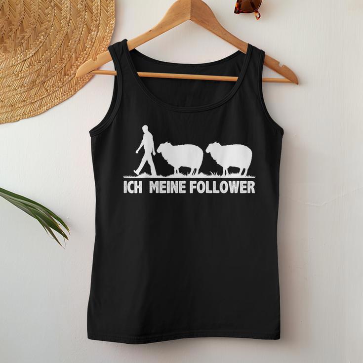 Meine Follower Sheep Saying Shepherd Farmer Woman Tank Top Frauen Lustige Geschenke