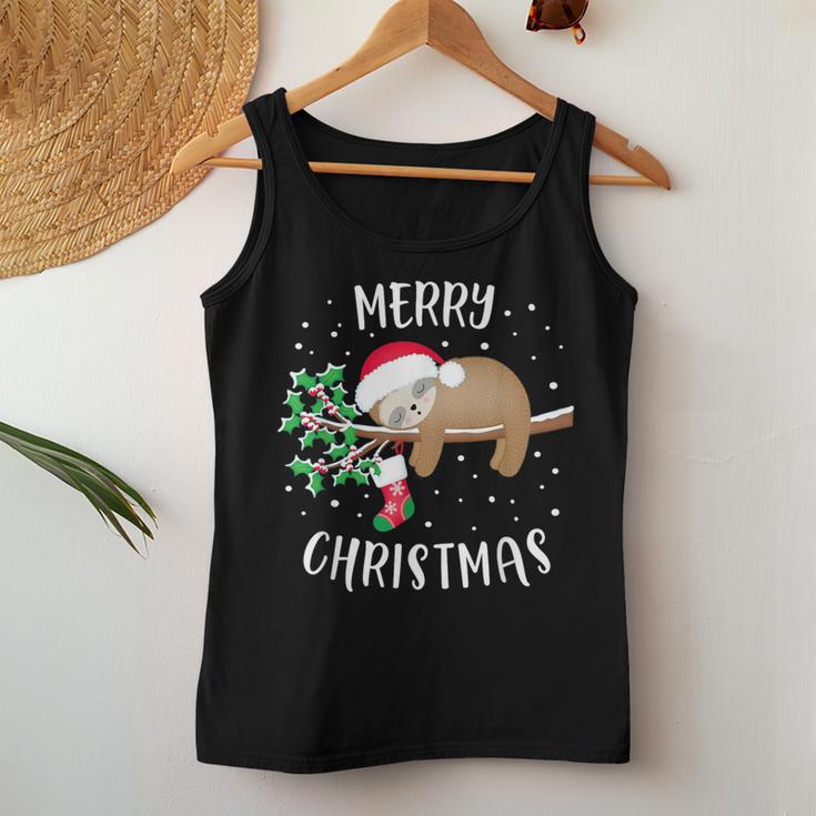 Merry Christmas Sloth Christmas Party Outfit Christmas Tank Top Frauen Lustige Geschenke