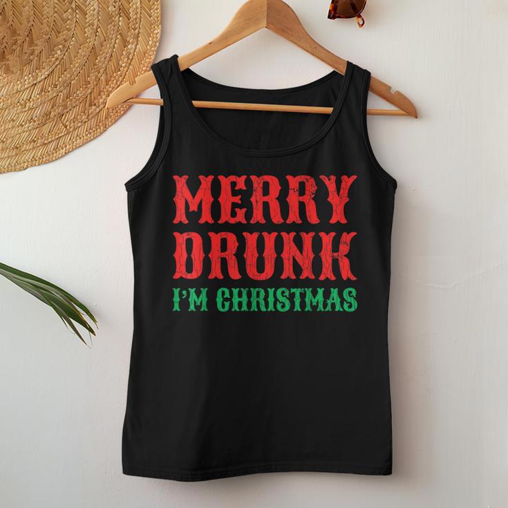 Merry Drunk I'm Christmas Santa Reindeer Graphic Tank Top Frauen Lustige Geschenke