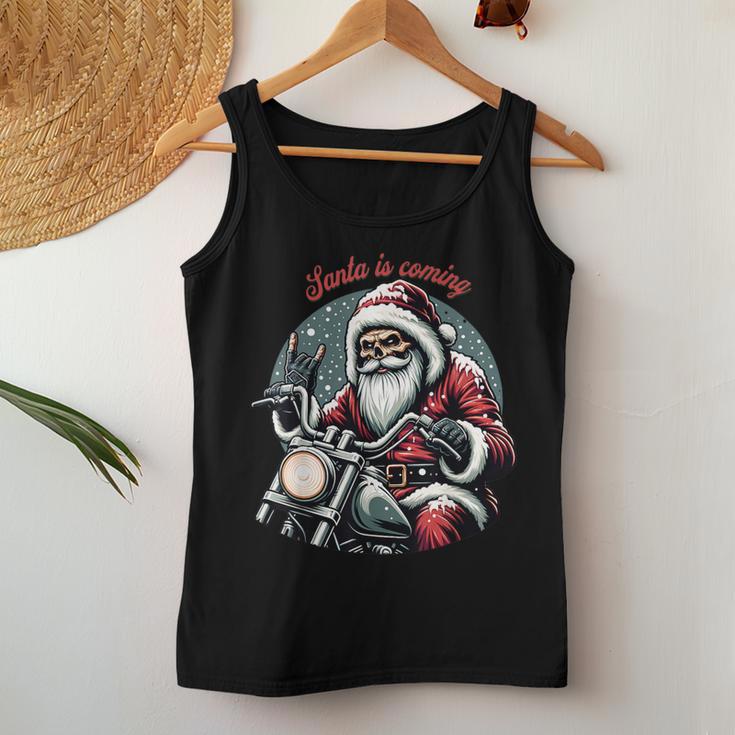 Motorcycle Santa Claus Biker Christmas & Women Tank Top Frauen Lustige Geschenke