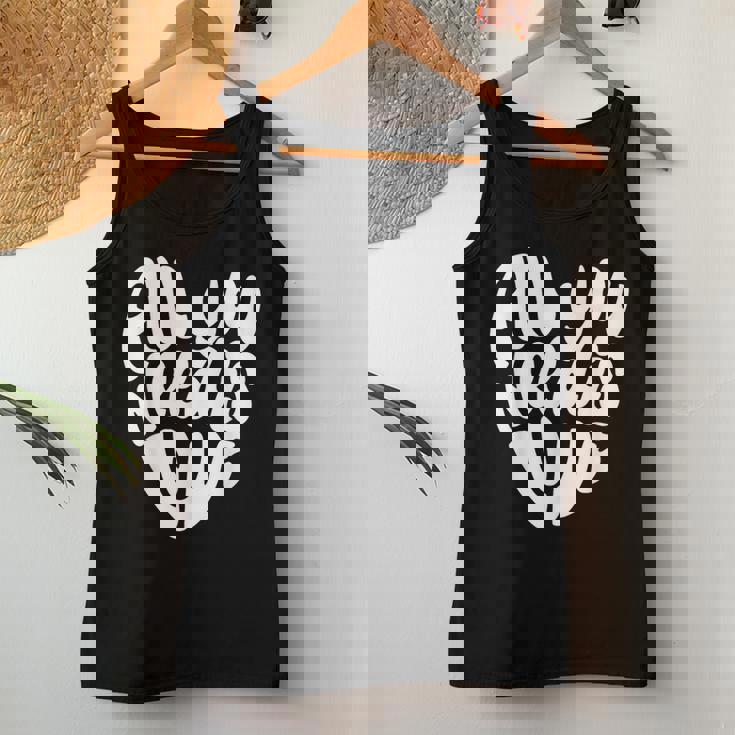 All You Need Is Love Retro Style Valentine's Day Heart Women Women Tank Top Funny Gifts