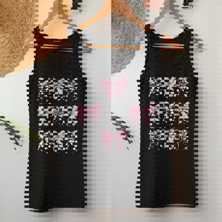 Pink Bows Cute Coquette Checkered Bow Y2k Girl Aesthetic Women Tank Top Personalized Gifts