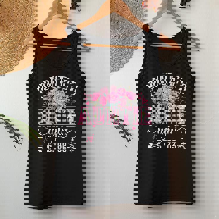 Promoted To Auntie Again Est 2025 Floral Soon To Be Auntie Women Tank Top Unique Gifts