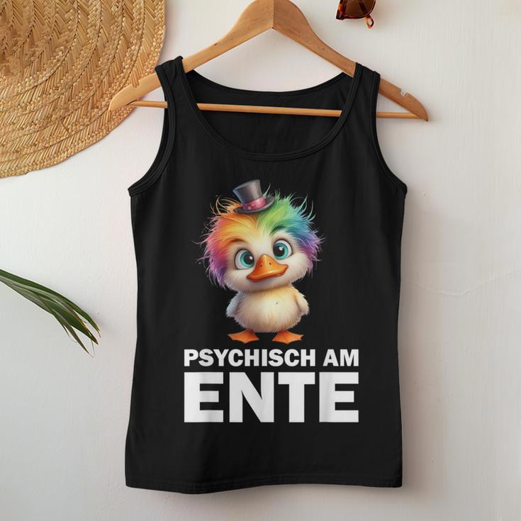 Psychisch Am Ente Crazy Duckintage Party Motif Tank Top Frauen Lustige Geschenke