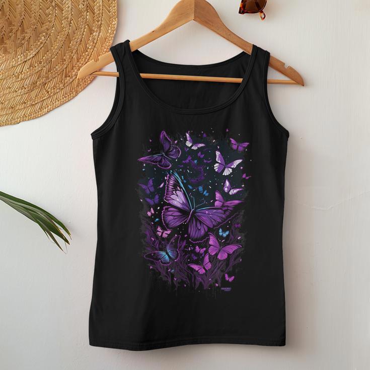 Purple Butterfly Blue Butterflies Garden & Nature Tank Top Frauen Lustige Geschenke