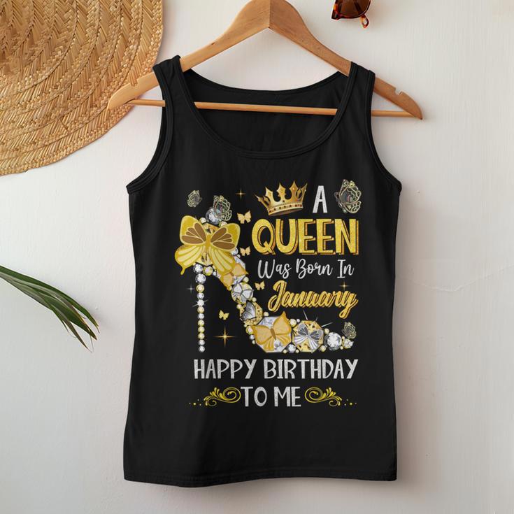 A Queen Was Born In January Happy Birthday Tank Top Frauen Lustige Geschenke