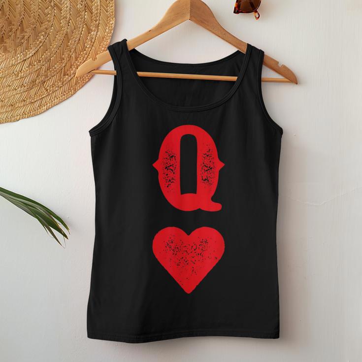 Queen Of Hearts Game Cards Poker Matching Couples S Tank Top Frauen Lustige Geschenke