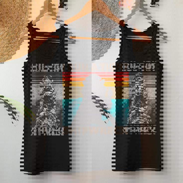 Raccoon Captain Women's Tank Top - Vintage Nautical Humor Unique Gifts