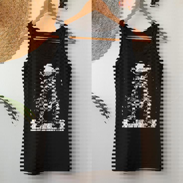 Raccoon Cowboy Western Tank Top - Unisex Small - Fun & Stylish Unique Gifts